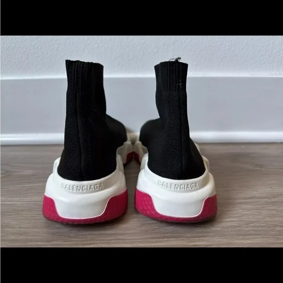 *AUTHENTIC* BALENCIAGA - Speed Knit Sneaker - Black/pink - Women’s US 6 / EU 36 - Picture 10 of 12